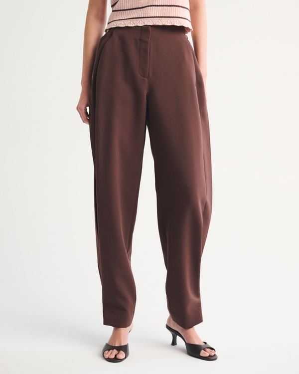 Convertible High Rise Tailored  Barrel Pant