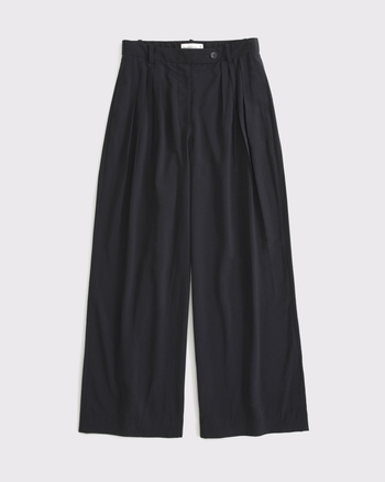 High Rise Crepe Tailored Palazzo Pant