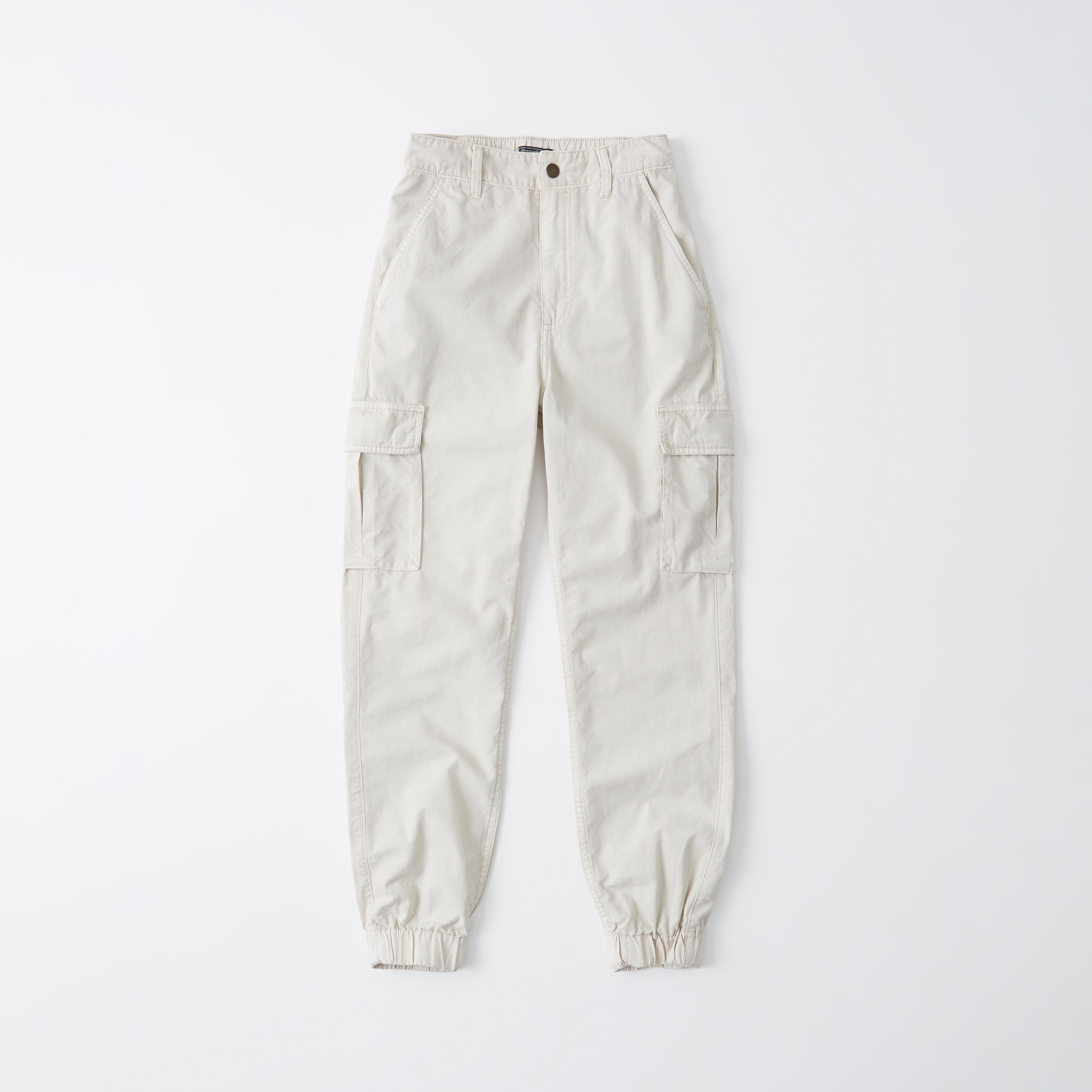 white cargo joggers