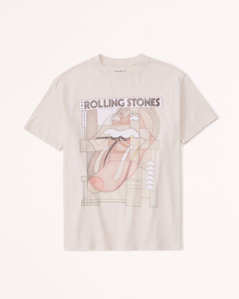 Women's Oversized Boyfriend Heavyweight Rolling Stones Graphic Tee ...