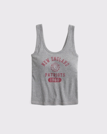 New England Patriots Bra-Free Rib Scoop Neck Tank