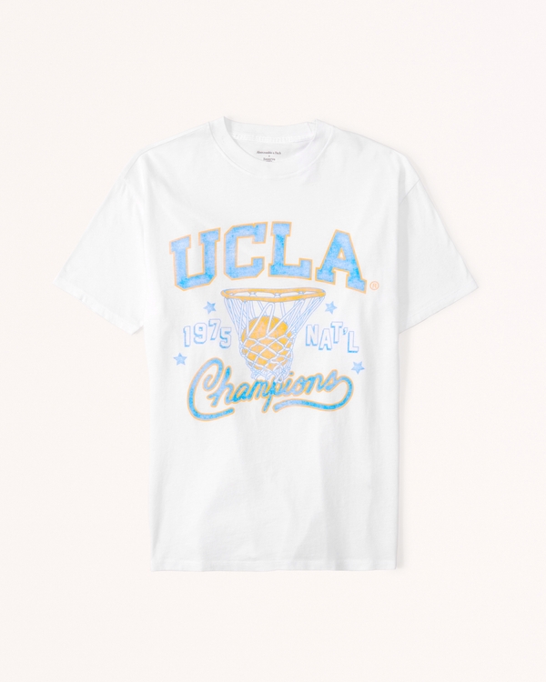 Oversized UCLA College Graphic Tee, White