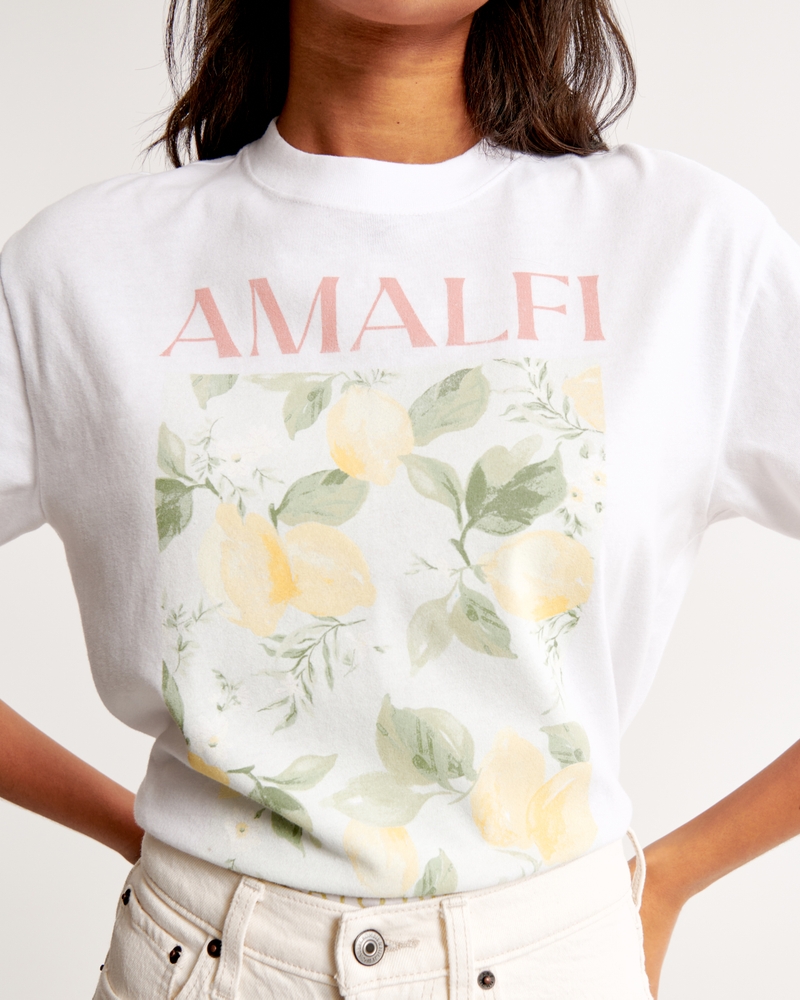 Floral And Letter Graphic Drop Shoulder Oversized T-Shirt Women