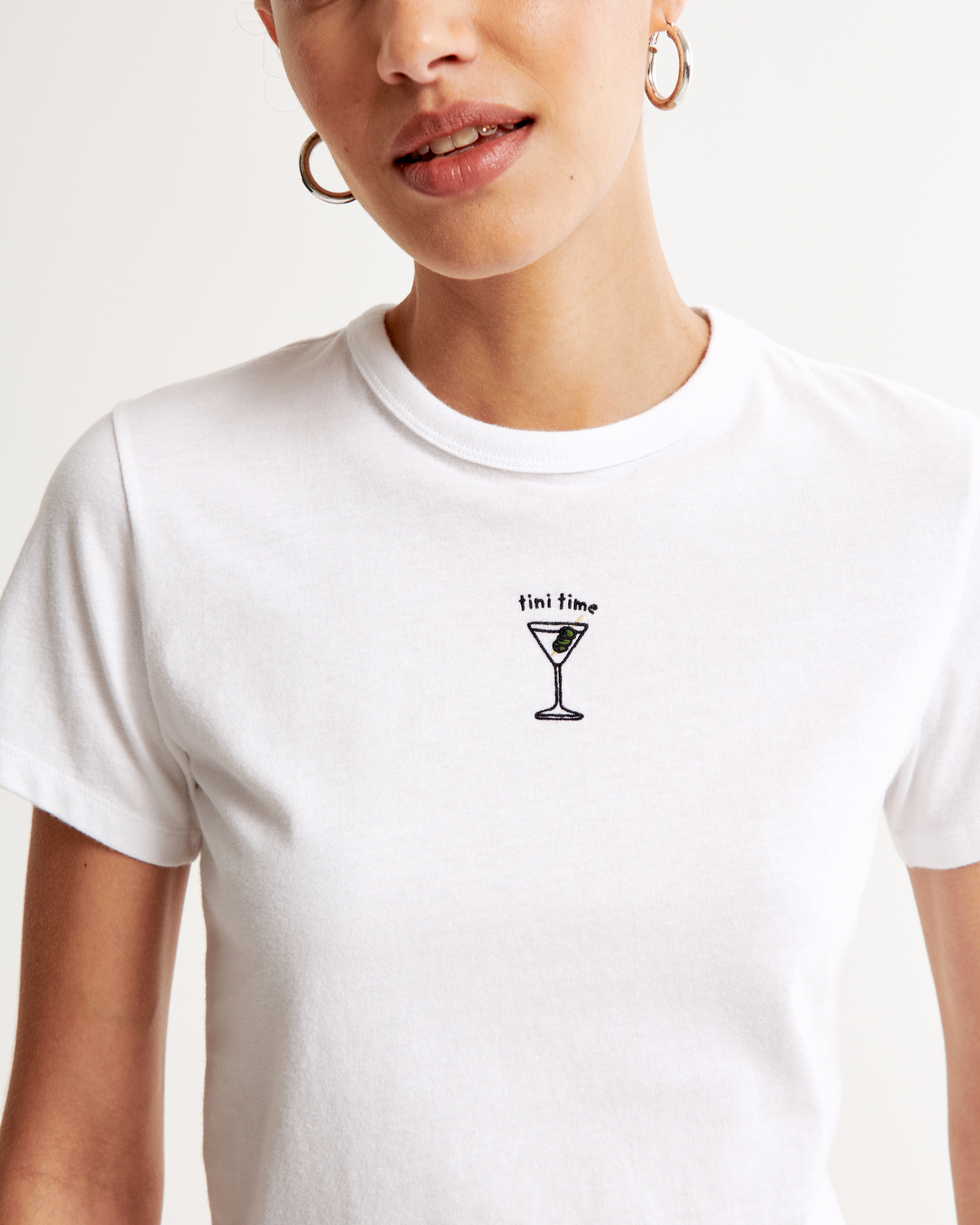 Short-Sleeve Martini Graphic Skimming Tee