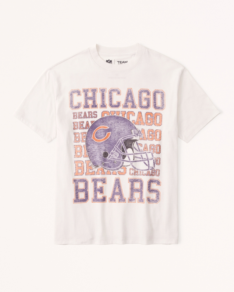 Mujer Camiseta holgada y extragrande con estampa de Chicago Bears, Mujer  Prendas superiores