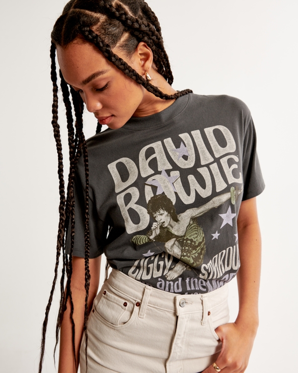 Women's Oversized Boyfriend Bronco Graphic Tee in Dark Grey | Size L | Abercrombie & Fitch