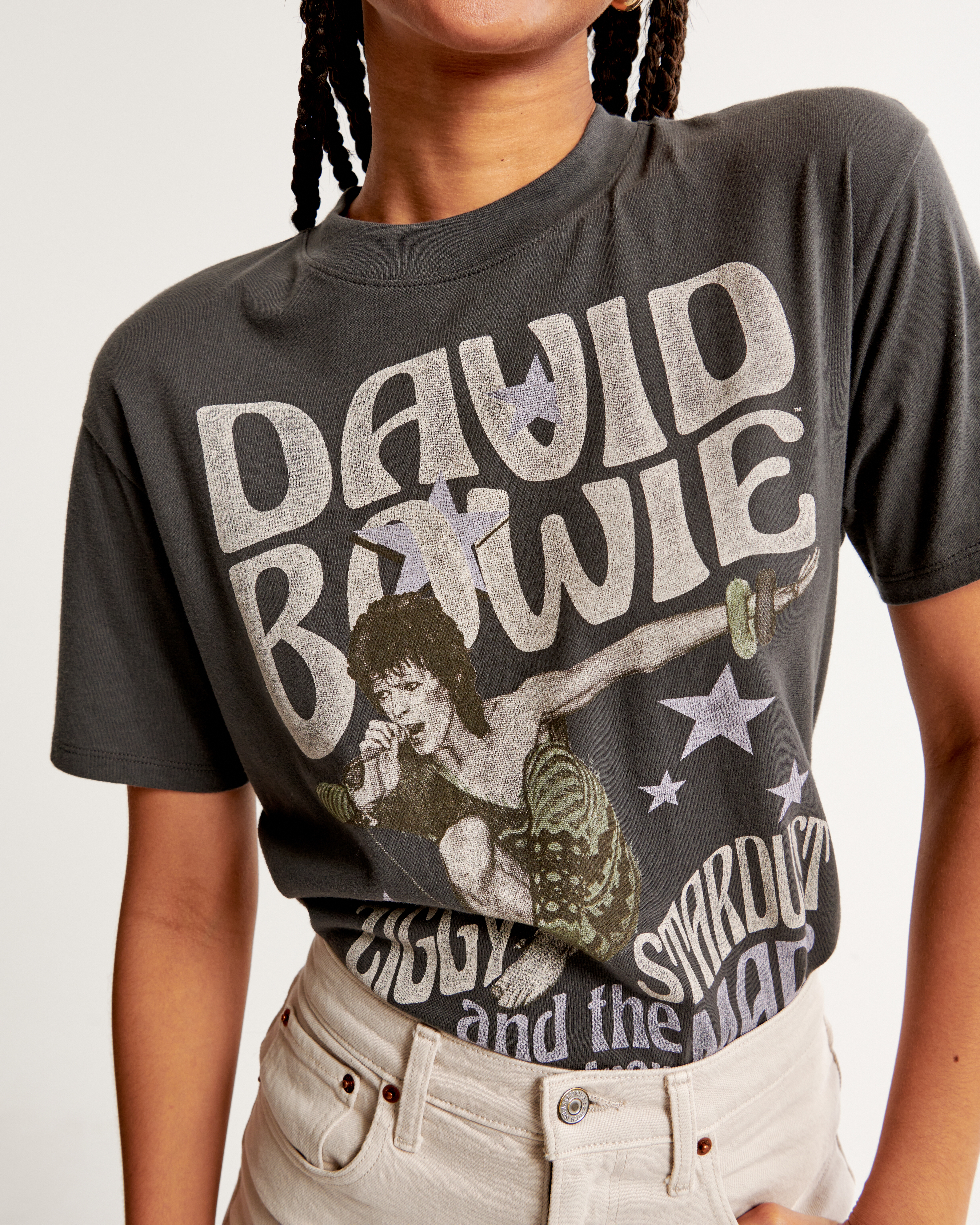 Oversized Boyfriend David Bowie Graphic Tee