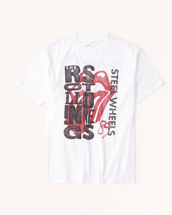 Oversized Rolling Stones Graphic Tee, White
