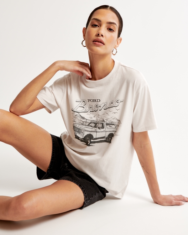 Women's New York Graphic Easy Tee in White | Size XS | Abercrombie & Fitch