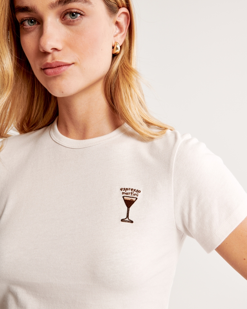 Women's Short-Sleeve Espresso Martini Graphic Skimming Tee, Women's Tops