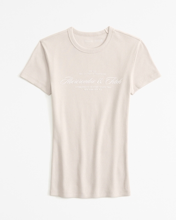 Women's Logo Rib Tuckable Baby Tee | Women's Sale | Abercrombie.com