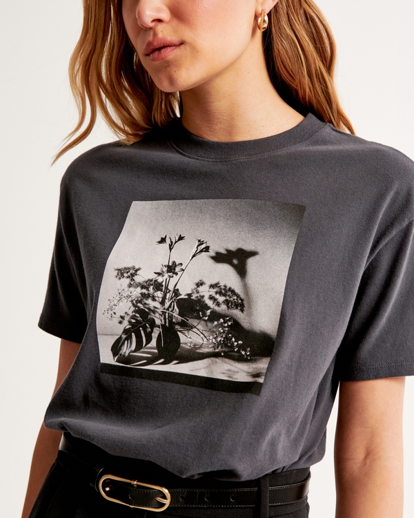 Oversized Mapplethorpe Graphic Tee, Dark Grey