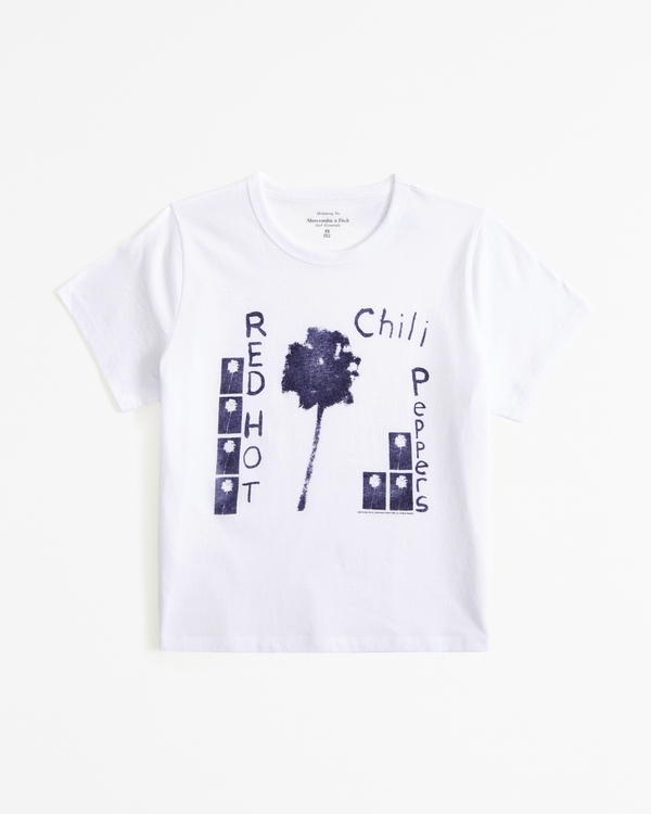 Short-Sleeve Red Hot Chili Peppers Graphic Skimming Tee, White