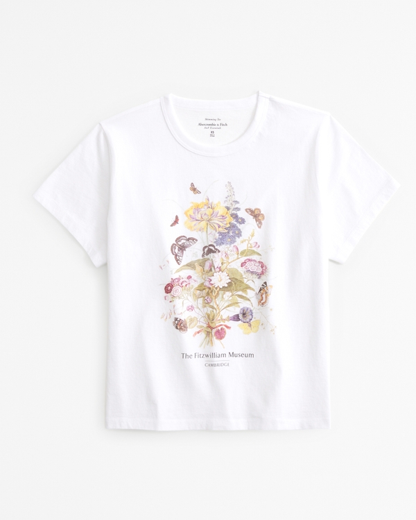 Short-Sleeve Fitzwilliam Museum Graphic Skimming Tee, White view 1
