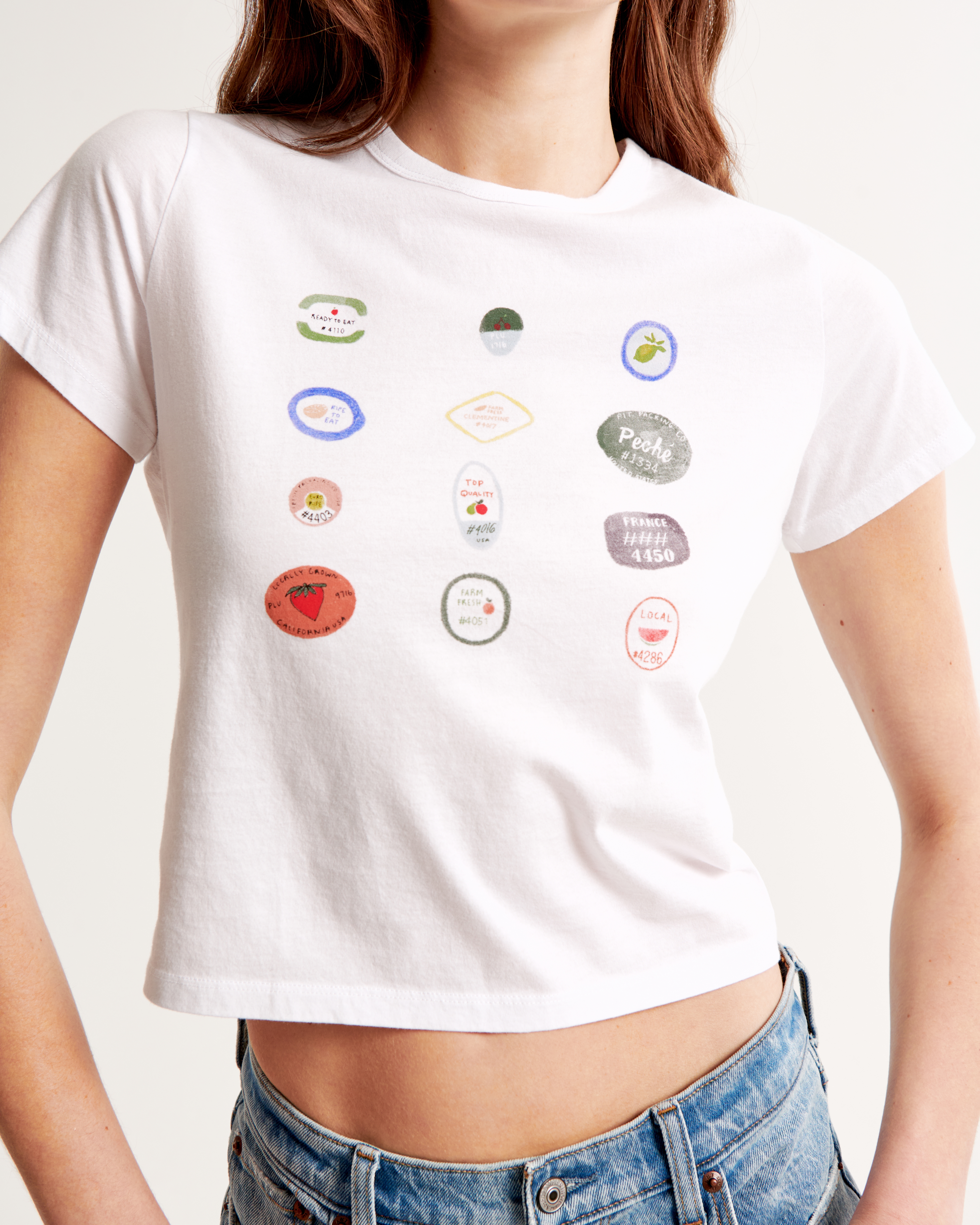 Women's Short-Sleeve Stickers Graphic Skimming Tee | Women's