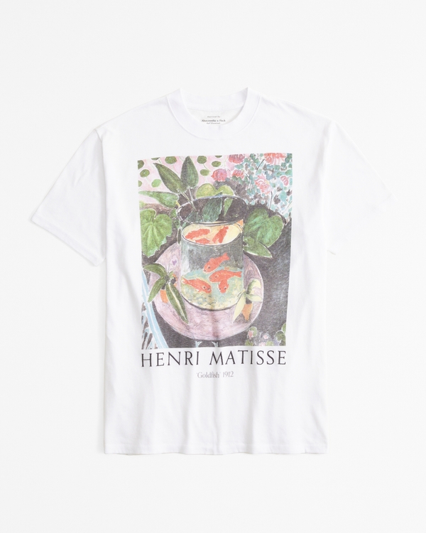 Oversized Matisse Graphic Tee, White