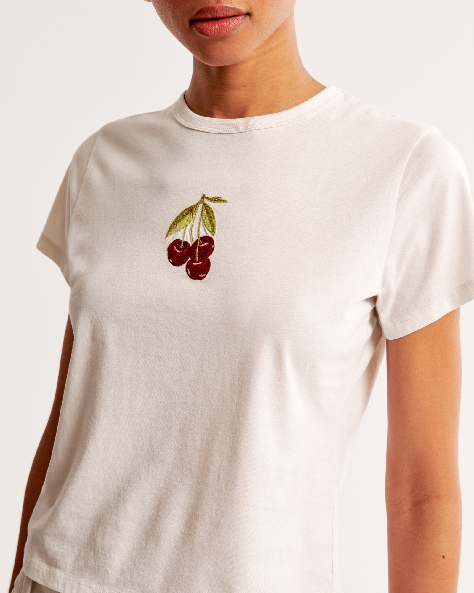 Short-Sleeve Cherries Graphic Skimming Tee