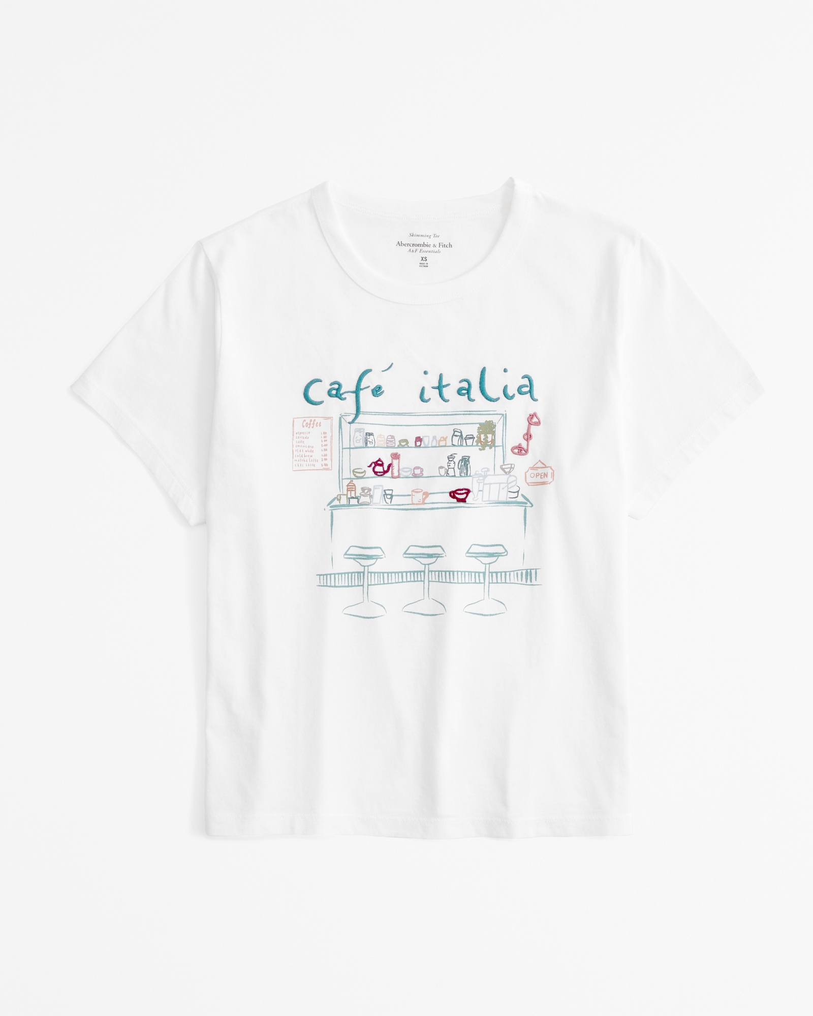 Short-Sleeve Café Italia Graphic Skimming Tee