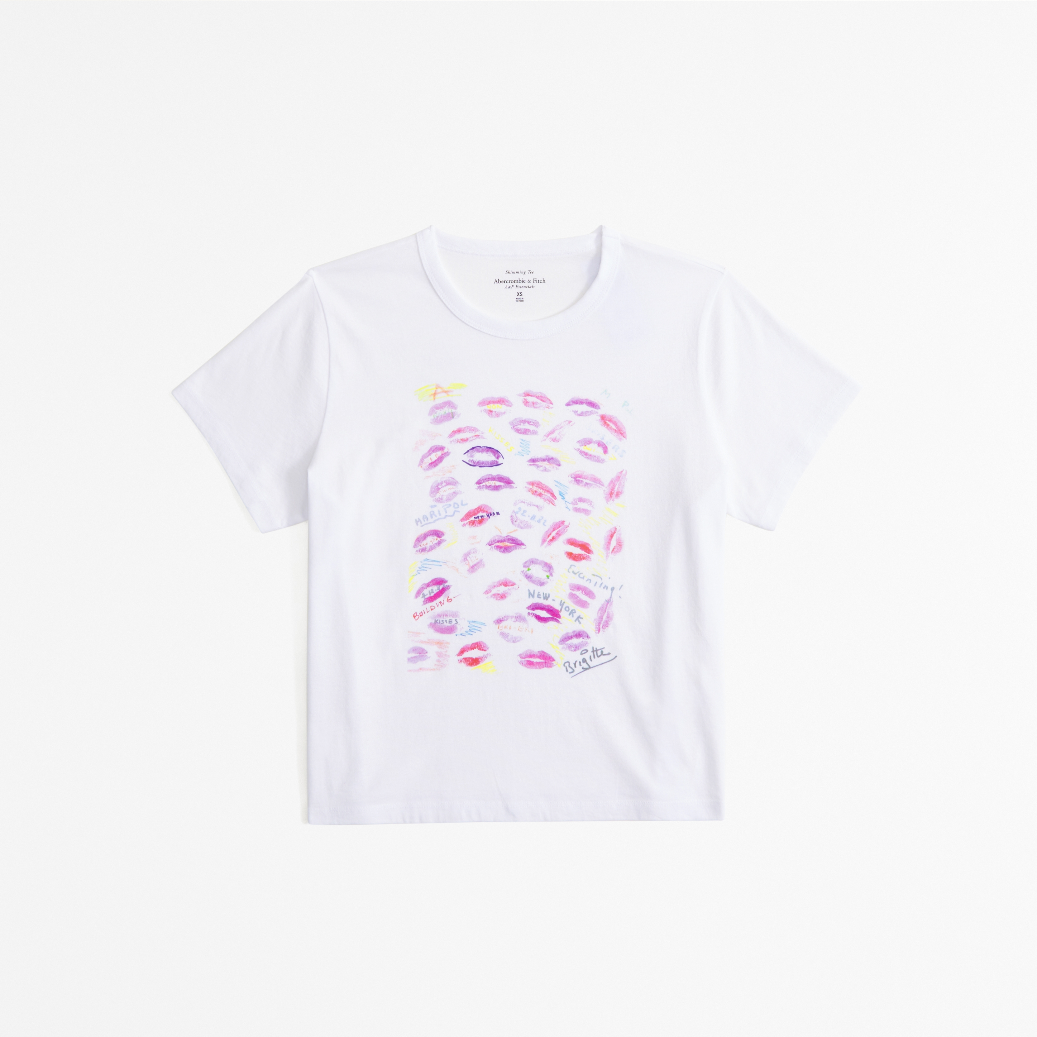 Abercrombie & Fitch Short-sleeve Maripol Graphic Skimming Tee In White