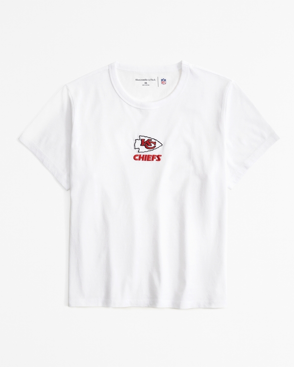 Short-Sleeve Kansas City Chiefs Graphic Skimming Tee, White - Chiefs view 1
