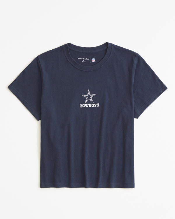 Short-Sleeve Dallas Cowboys Graphic Skimming Tee, Navy - Cowboys view 1