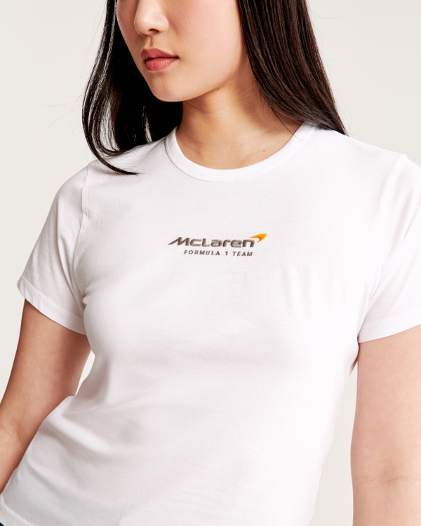Short-Sleeve McLaren Graphic Skimming Tee, White view 2