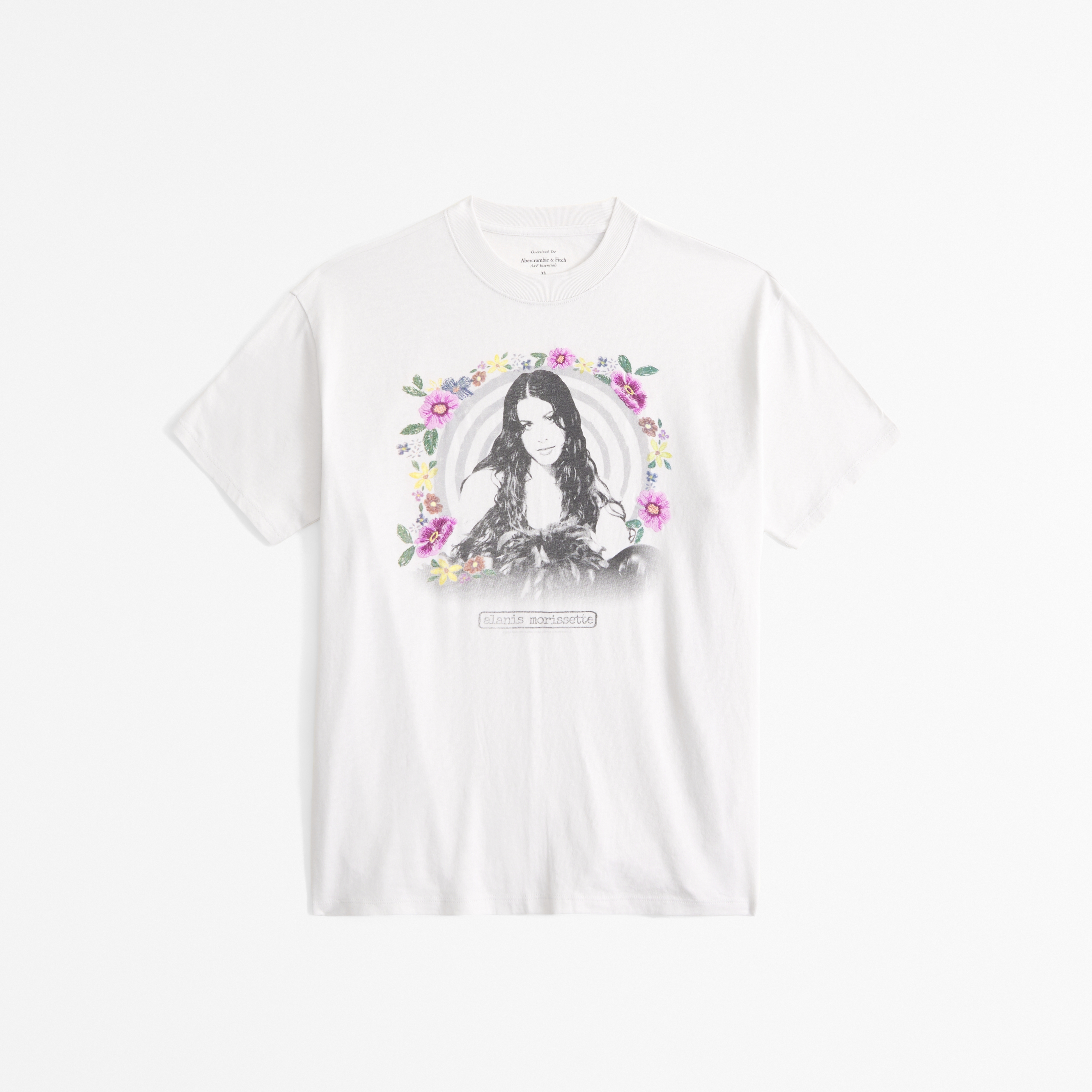 Abercrombie & Fitch Oversized Alanis Morissette Graphic Tee In Gray