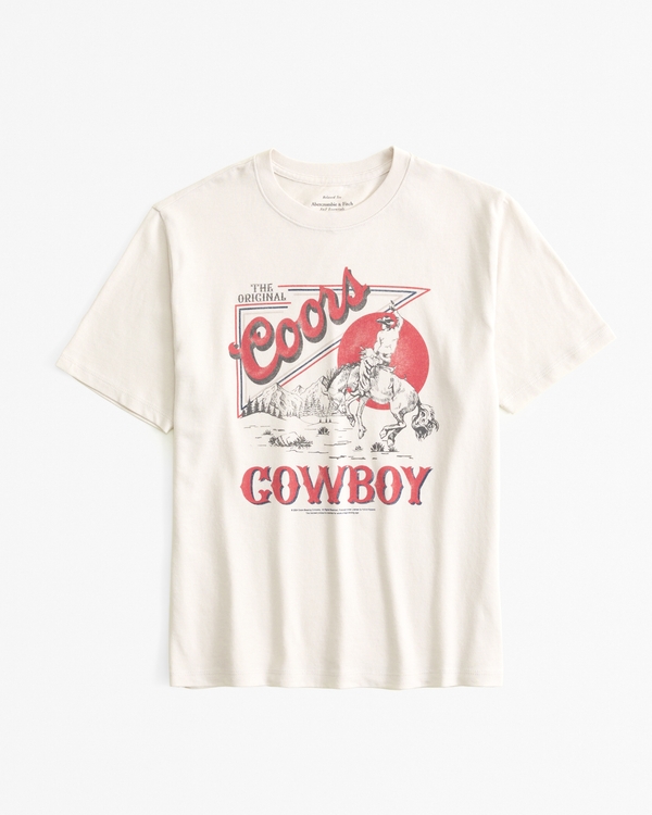 Short-Sleeve Coors Light Graphic Relaxed Tee, Feather Gray