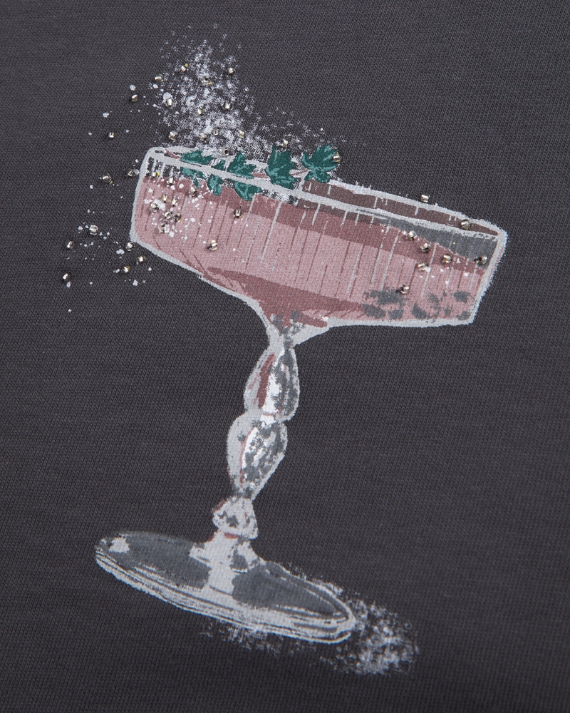 Short-Sleeve Pink Drink Graphic Relaxed Tee