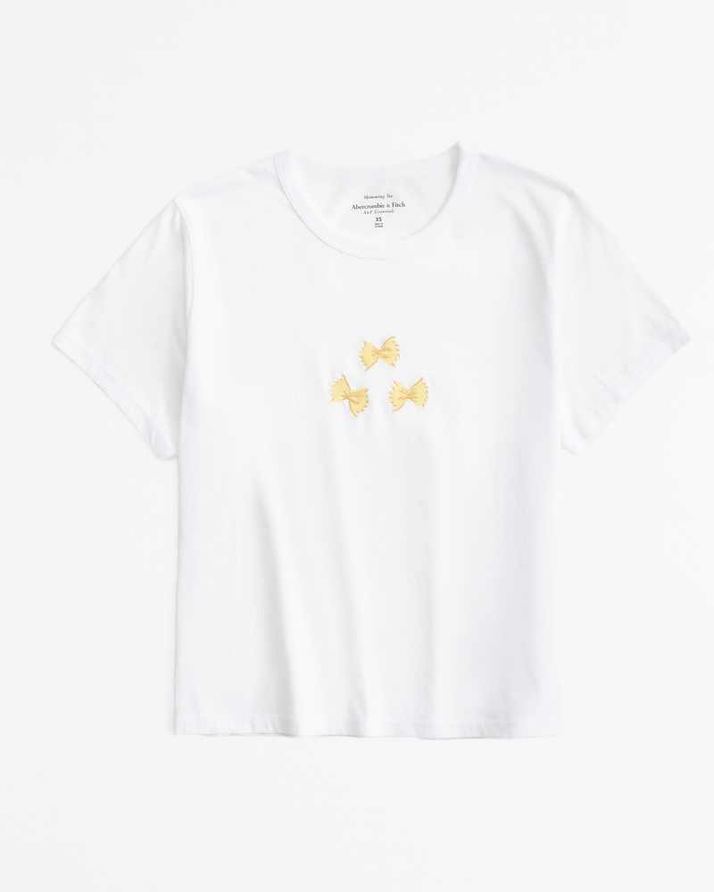 Short-Sleeve Pasta Graphic Skimming Tee