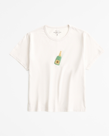 Short-Sleeve Champagne Graphic Skimming Tee from Abercrombie & Fitch - $10.97