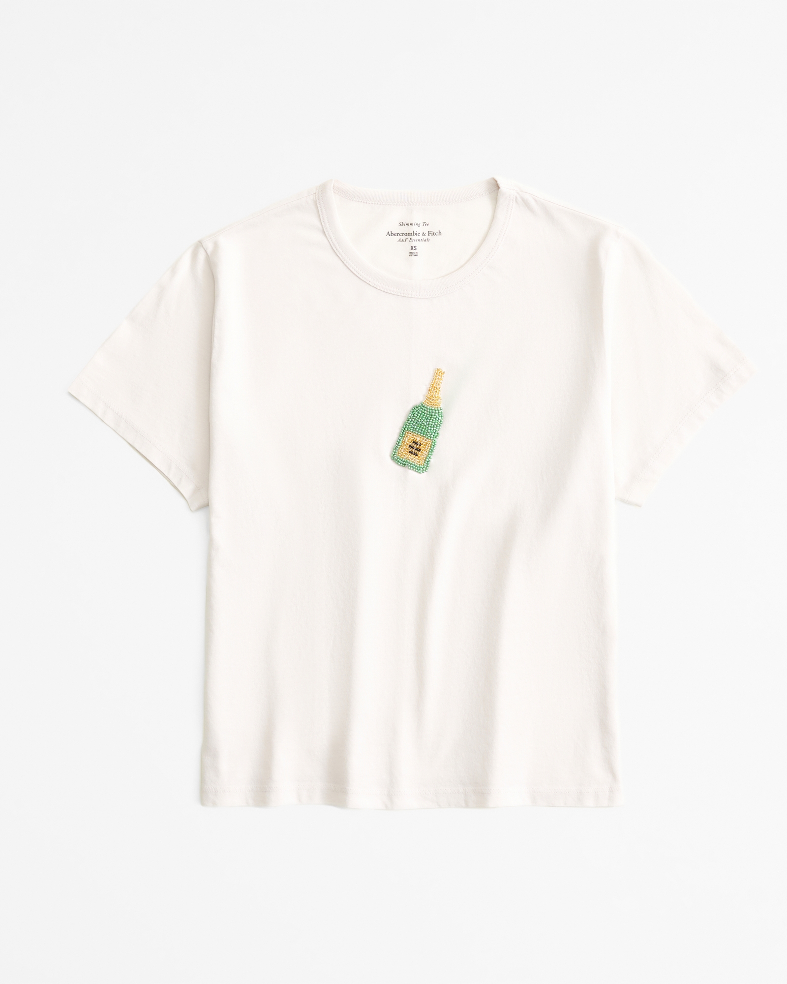 Short-Sleeve Champagne Graphic Skimming Tee