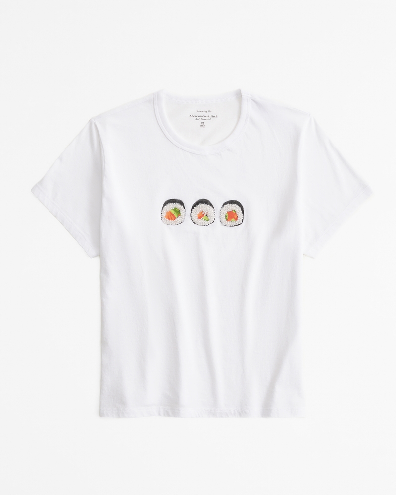 Short-Sleeve Sushi Graphic Skimming Tee