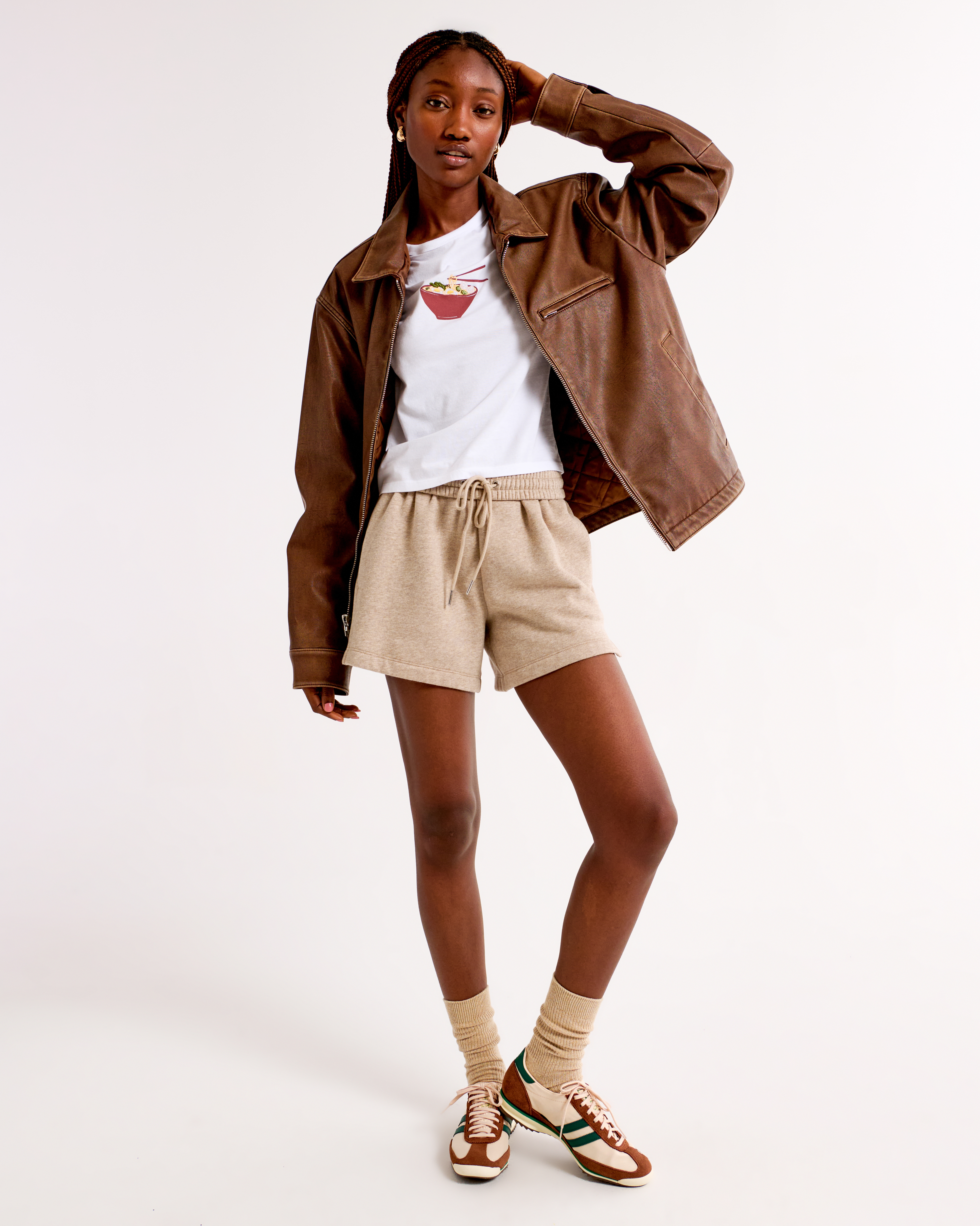 Abercrombie & Fitch Short-sleeve Ramen Graphic Skimming Tee In White