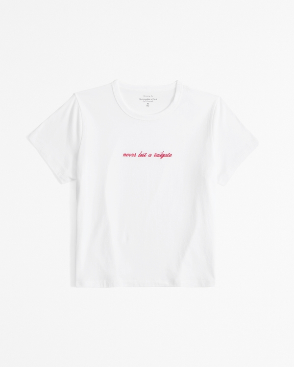 Never Lost A Tailgate Graphic Skimming Tee, White view 1