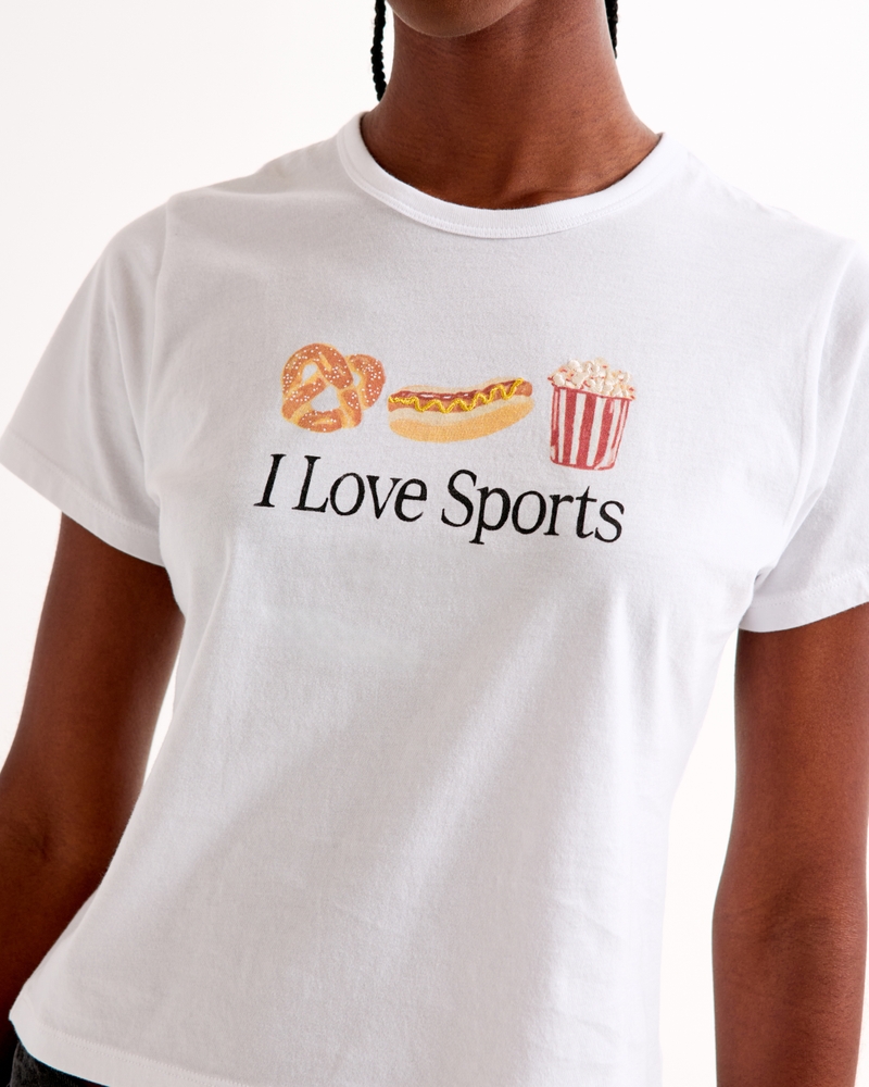 Short-Sleeve I Love Sports Graphic Skimming Tee