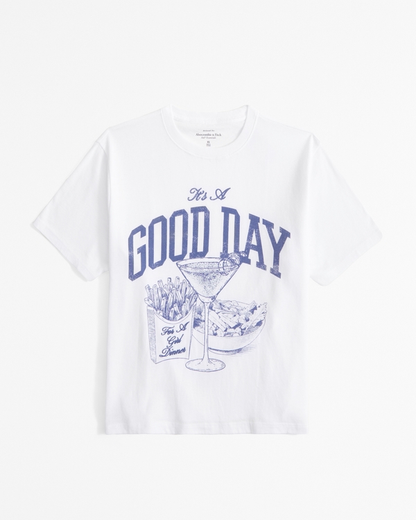 Martini & Fries Relaxed Graphic Tee, White