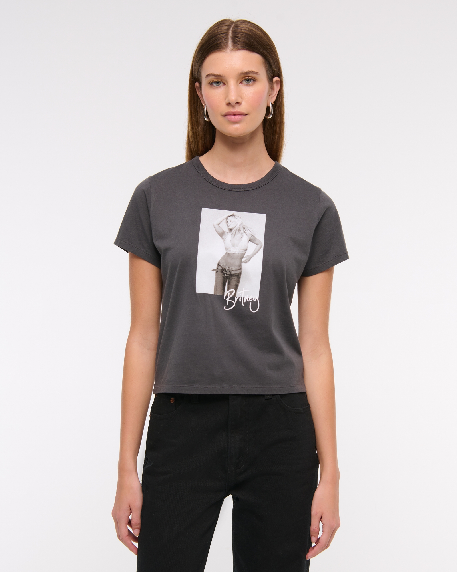 Short-Sleeve Britney Spears Graphic Skimming Tee