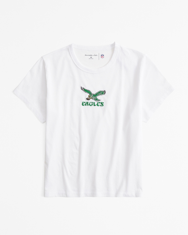 Short-Sleeve Philadelphia Eagles Graphic Skimming Tee, White - Eagles view 1
