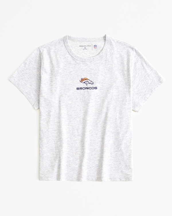Short-Sleeve Denver Broncos Graphic Skimming Tee, Light Heather Gray - Broncos view 1