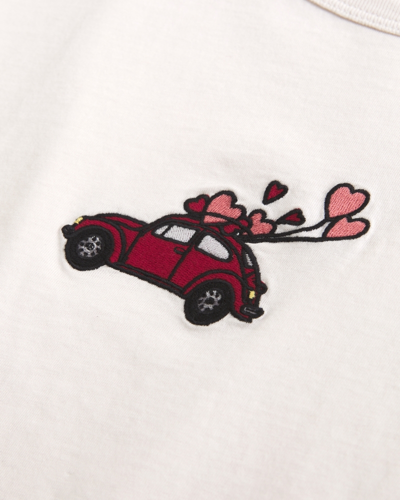 Short-Sleeve Love Bug Graphic Skimming Tee