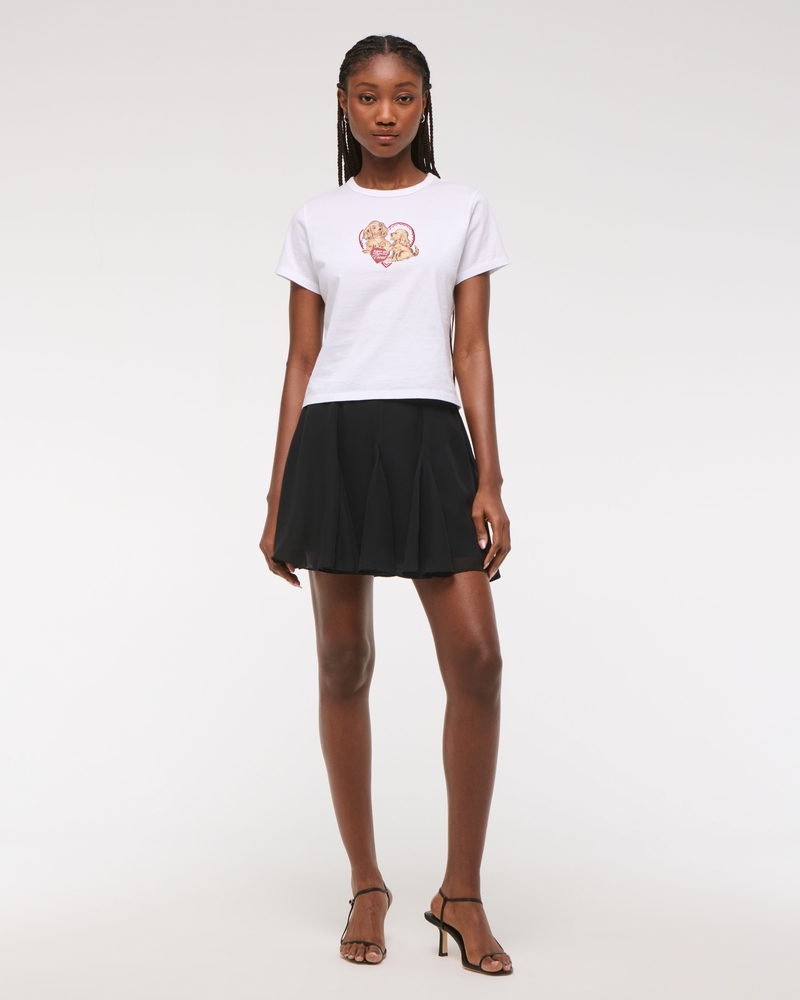 Short-Sleeve Vintage Valentine Graphic Skimming Tee