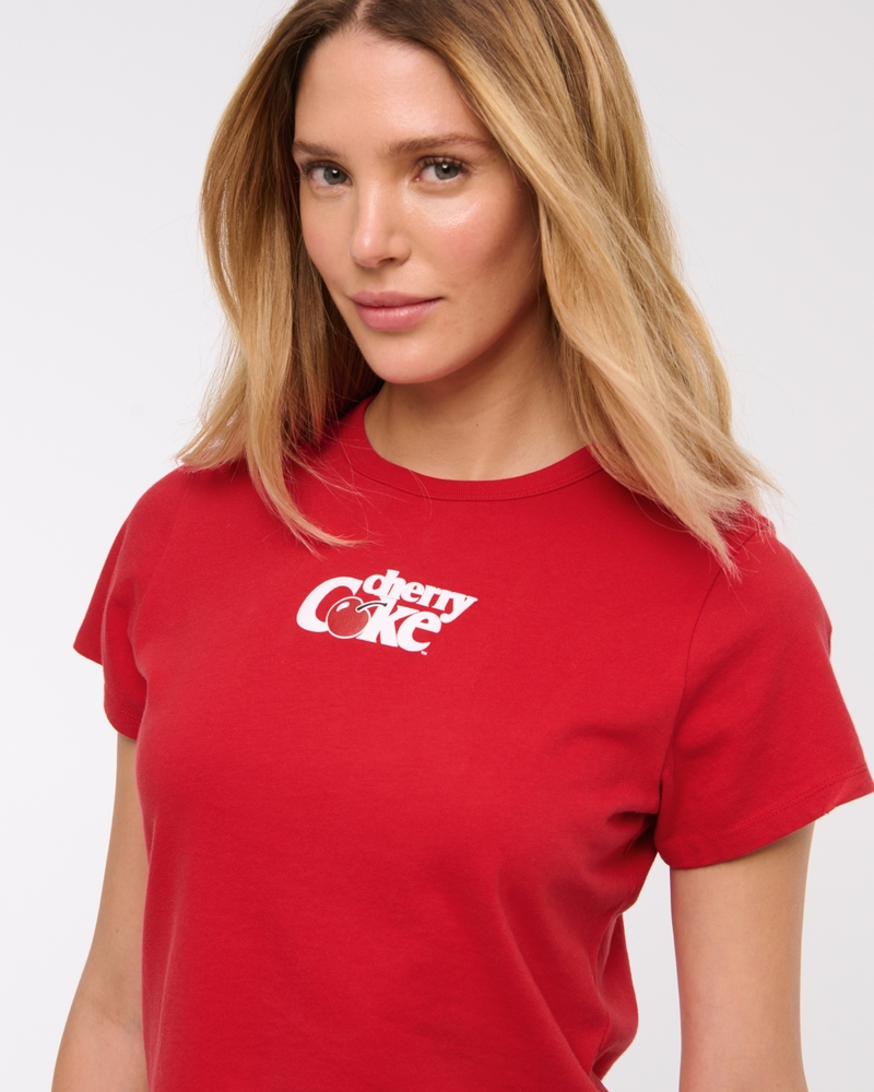 Short-Sleeve Cherry Coke Graphic Skimming Tee