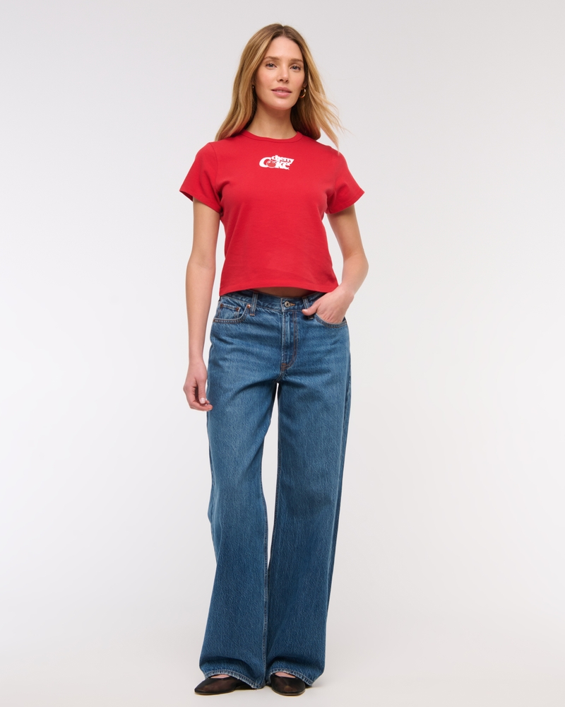 Short-Sleeve Cherry Coke Graphic Skimming Tee
