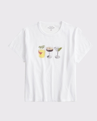 Short-Sleeve Cocktails Graphic Skimming Tee