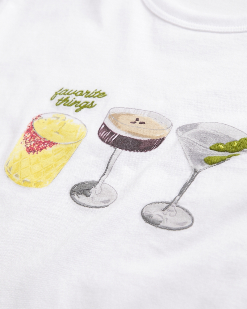 Short-Sleeve Cocktails Graphic Skimming Tee