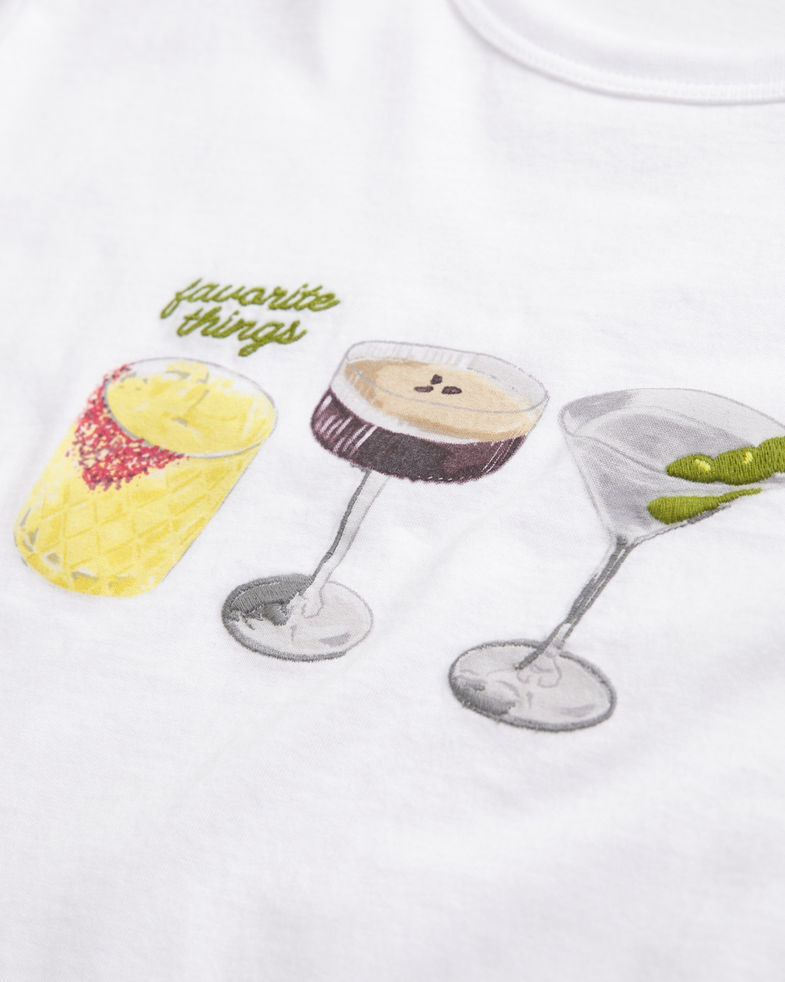 Short-Sleeve Cocktails Graphic Skimming Tee