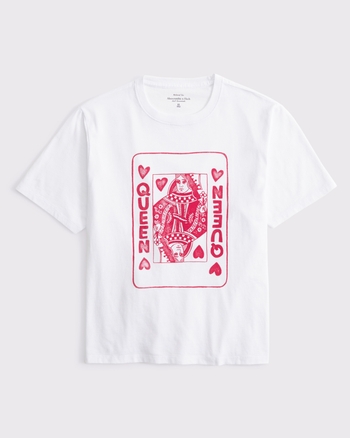 Women's Short-Sleeve Queen of Hearts Graphic Relaxed Tee Women's