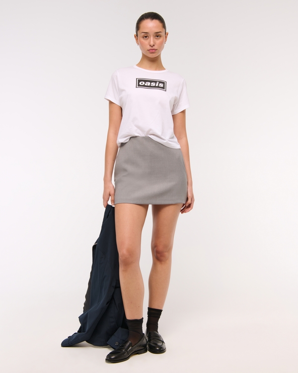 Short-Sleeve Oasis Graphic Skimming Tee, White view 2