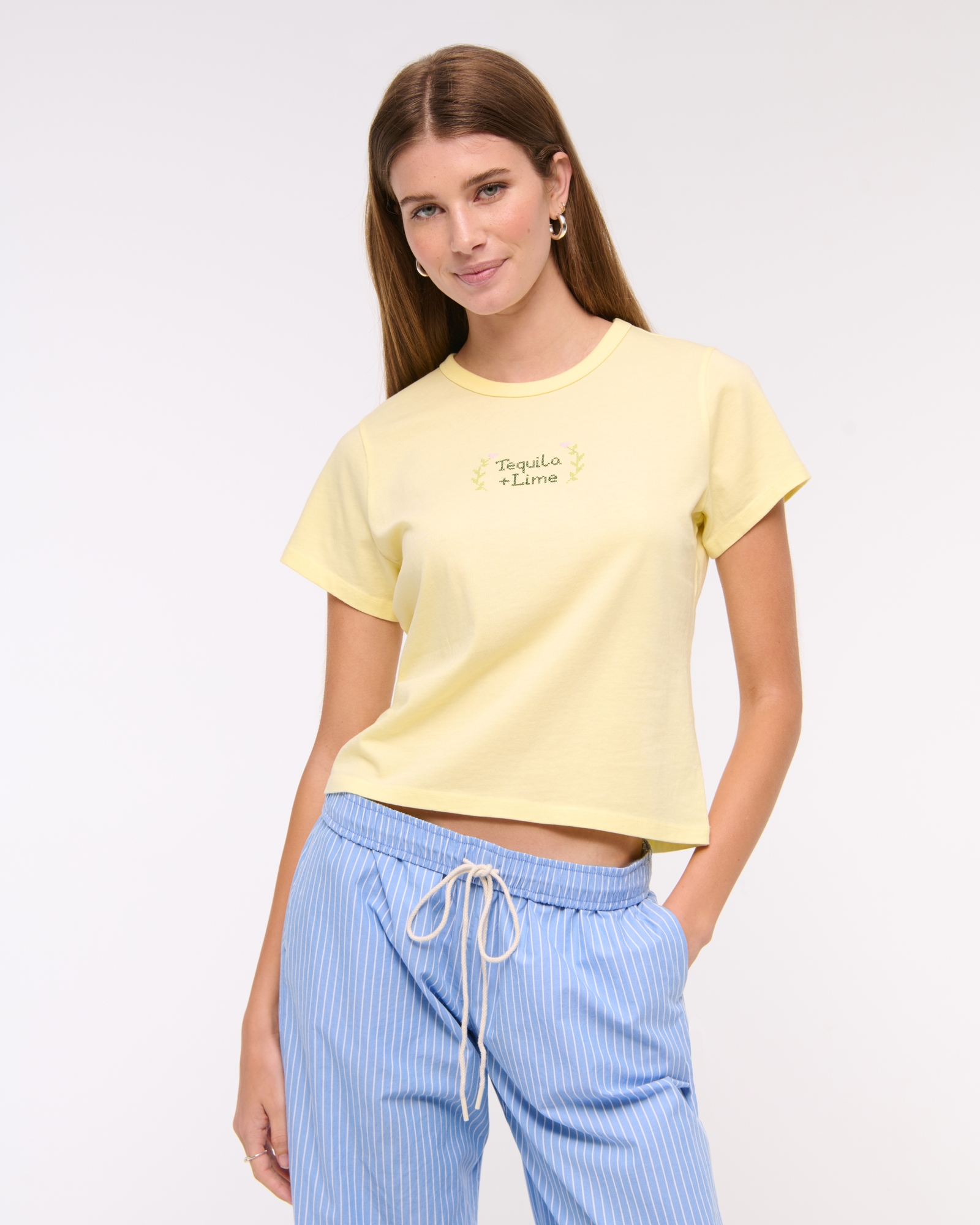 Short-Sleeve Tequila + Lime Graphic Skimming Tee